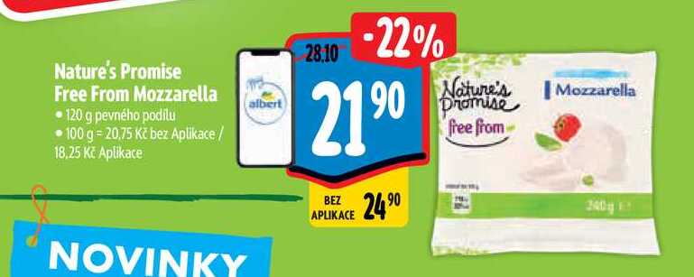 Nature's Promise Free From Mozzarella 120 g 