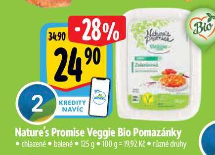 Nature's Promise Veggie Bio Pomazánky chlazené balené 125 g různé druhy 