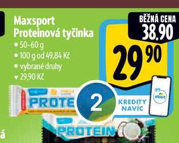 Maxsport Proteinová tyčinka 50-60 g vybrané druhy