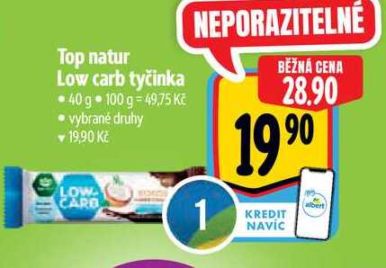 Top natur Low carb tyčinka 40 g vybrané druhy 