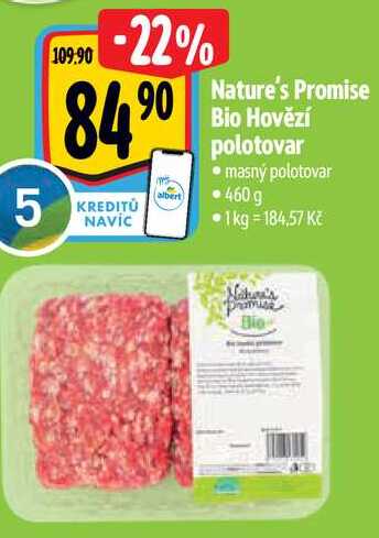 Nature's Promise Bio Hovězí polotovar masný polotovar 460g 