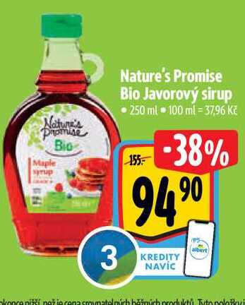 Nature's Promise Bio Javorový sirup 250 ml 