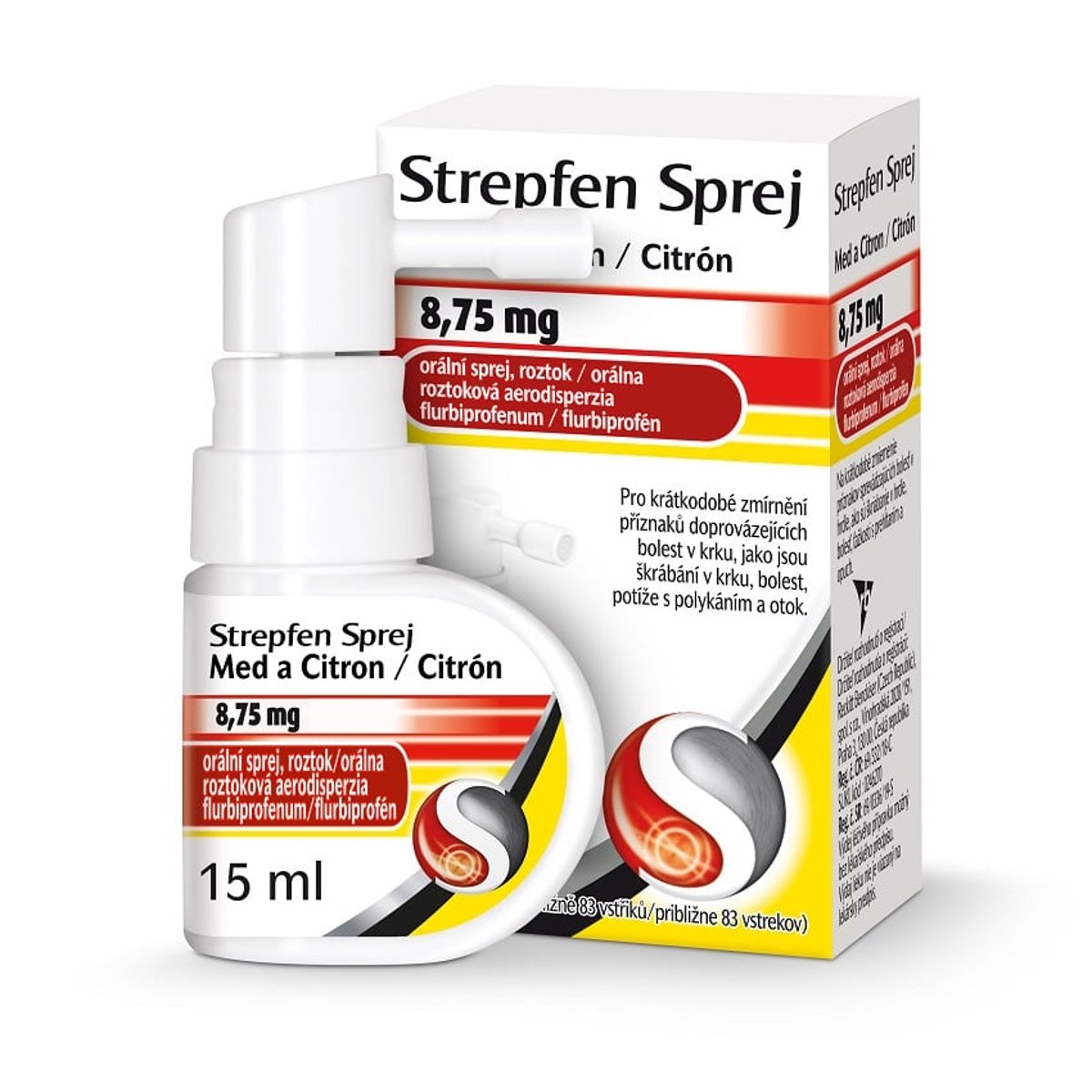 STREPFEN SPREJ MED A CITRON 8,75MG Orální sprej, roztok 1X15ML