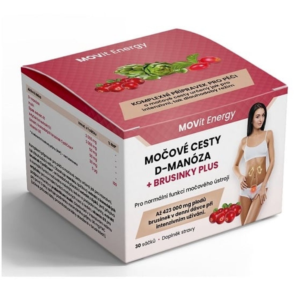 MOVit Močové cesty D-Manóza+Brusinky PLUS 30 sáčků