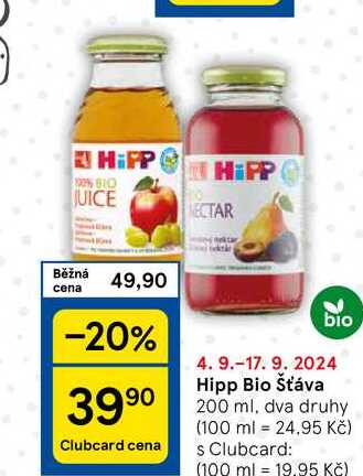 Hipp Bio Šťáva 200 ml, dva druhy 