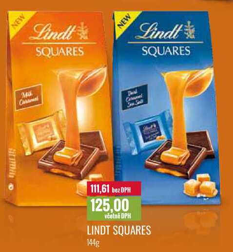 LINDT SQUARES 144g