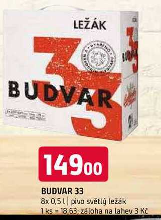 Budweiser Budvar B:Original Pivo světlý ležák 8 x 0,5l