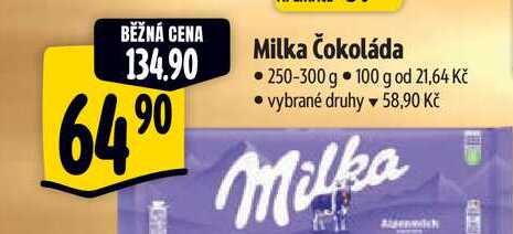 Milka Čokoláda 250-300 g vybrané druhy 