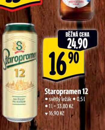  Staropramen 12 • světlý ležák 0,5 l