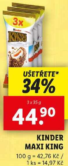 KINDER MAXI KING, 3x 35 g