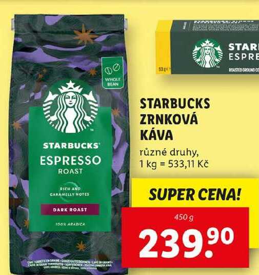 STARBUCKS ZRNKOVÁ KÁVA, 450 g