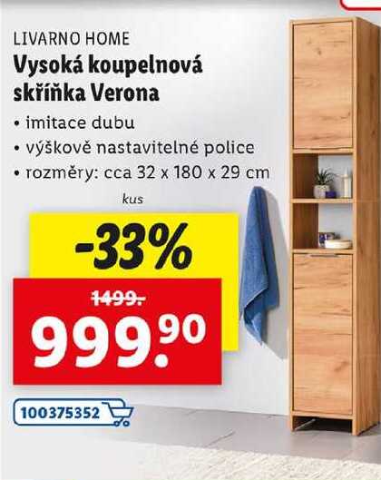 Vysoká koupelnová skříňka Verona 