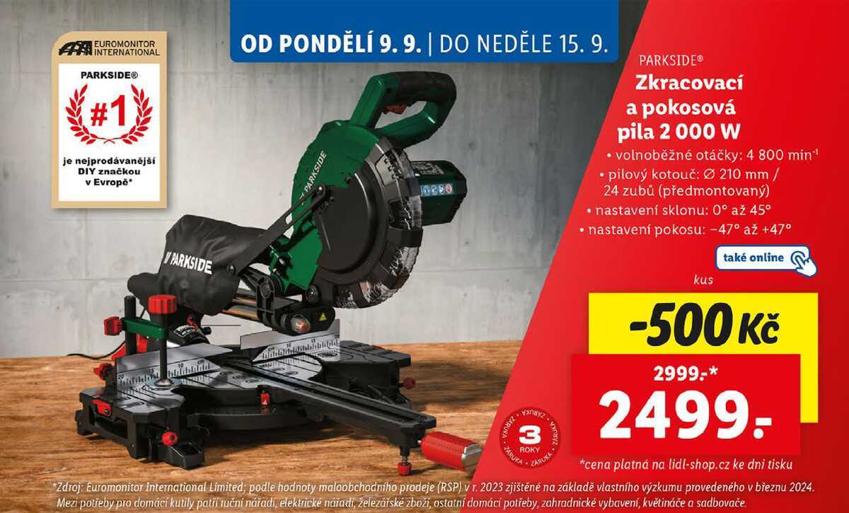 Zkracovací a pokosová pila 2 000 W