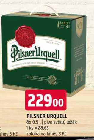 Pilsner Urquell Pivo ležák světlý 8 x 0,5l 