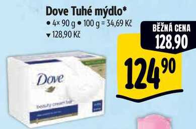 Dove Tuhé mýdlo, 4x 90 g 