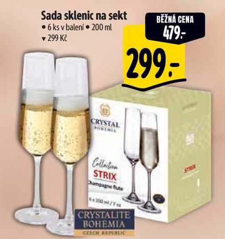 Sada sklenic na sekt, 6 ks v balení