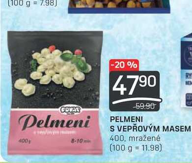 PELMENI S VEPŘOVÝM MASEM 400, mražené 