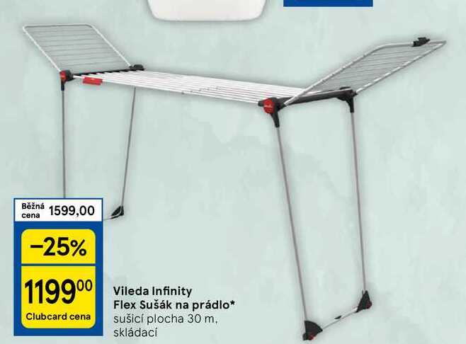 Vileda Infinity Flex Sušák na prádlo, sušicí plocha 30 m, skládací 