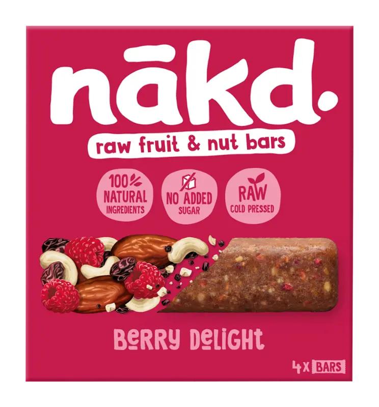 Nakd RAW tyčinky ovocno-oříškové s malinami Berry Delight, 140 g