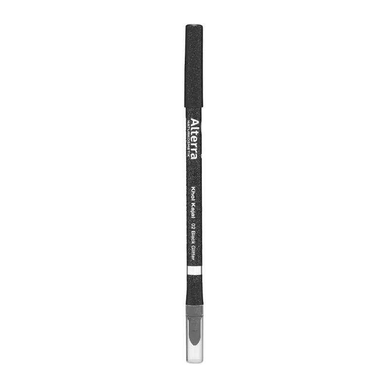 Alterra Naturkosmetik Tužka na oči Khol Kajal 02 deep black glitter, 1 ks