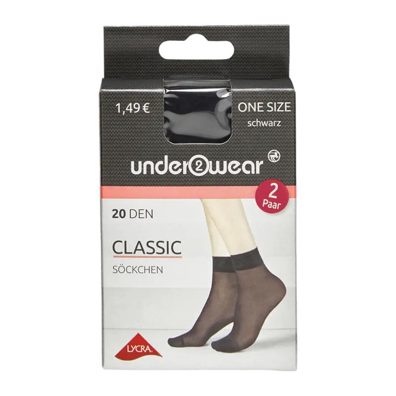 under2wear Ponožky 2pack 20 DEN černé one size, 2 ks