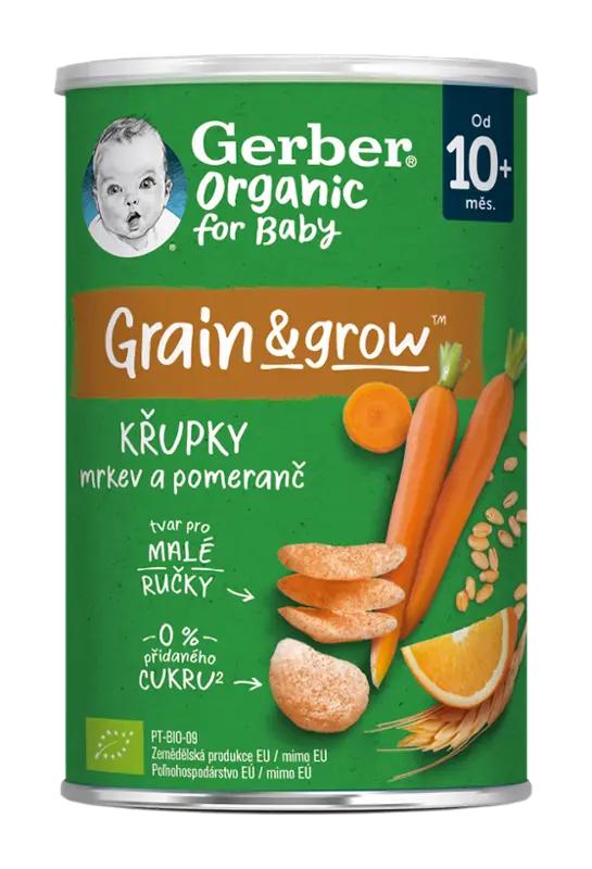 Gerber Organic křupky s mrkví a pomerančem, 35 g