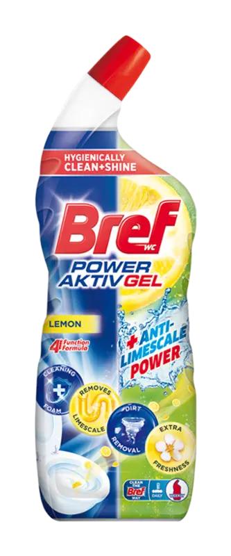 Bref WC čistič Power Aktiv Gel s efektem osvěžovače vzduchu Lemon, 700 ml