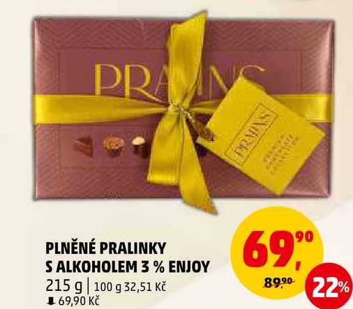 PLNĚNÉ PRALINKY S ALKOHOLEM 3% ENJOY, 215 g 