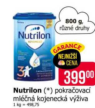 Nutrilon pokračovací mléčná kojenecká výživa 800g