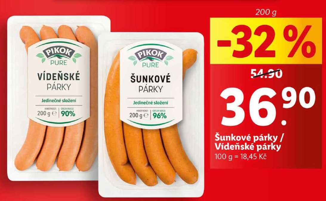 Šunkové párky / Vídeňské párky, 200 g