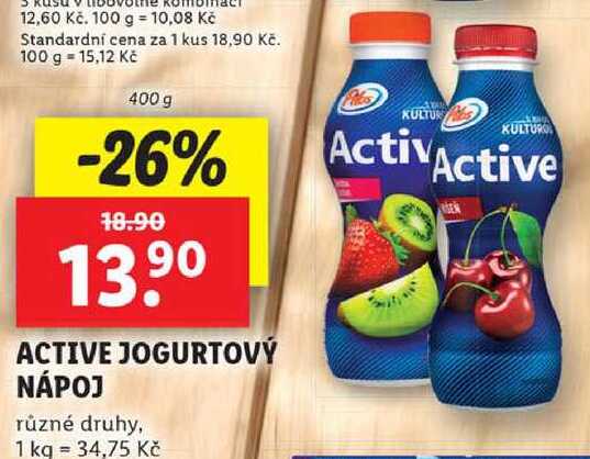 ACTIVE JOGURTOVÝ NÁPOJ, 400 g