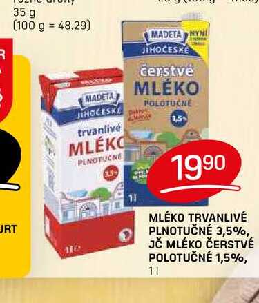 MLÉKO TRVANLIVÉ PLNOTUČNÉ 3,5% 1l