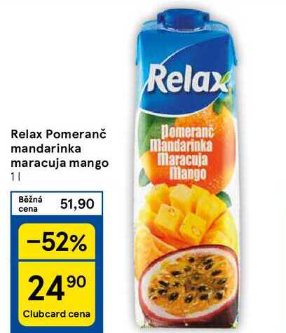 Relax Pomeranč mandarinka maracuja  mango, 1 l 