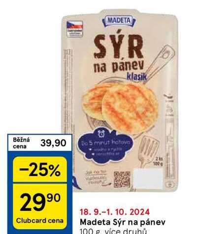 Madeta Sýr na pánev, 100 g