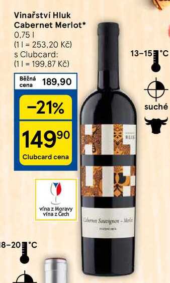 Vinařství Hluk Cabernet Merlot, 0,75 l