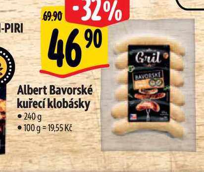   Albert Bavorské kuřecí klobásky 240g 