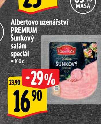 Albertovo uzenářství PREMIUM Šunkový salám speciál • 100 g 