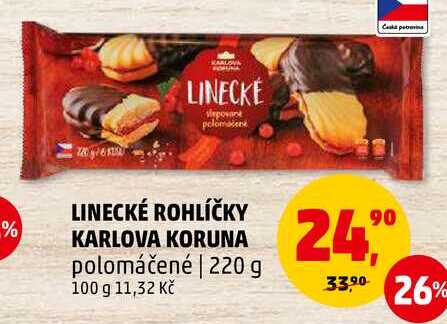 LINECKÉ ROHLÍČKY KARLOVA KORUNA polomáčené, 220 g 