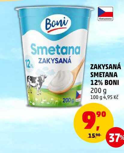 ZAKYSANÁ SMETANA 12% BONI, 200 g 