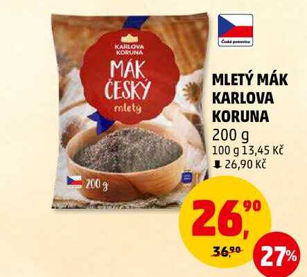 MLETÝ MÁK KARLOVA KORUNA, 200 g 