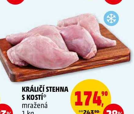 KRÁLIČÍ STEHNA S KOSTÍ mražená, 1 kg