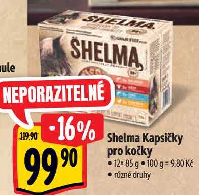 Shelma Kapsičky pro kočky, 12x 85 g