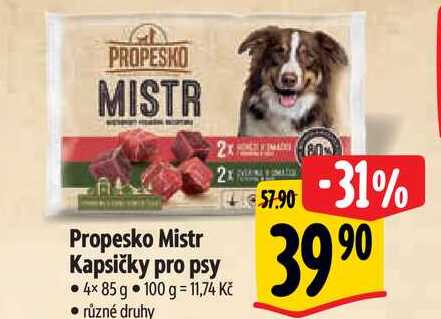 Propesko Mistr Kapsičky pro psy, 4x 85 g 