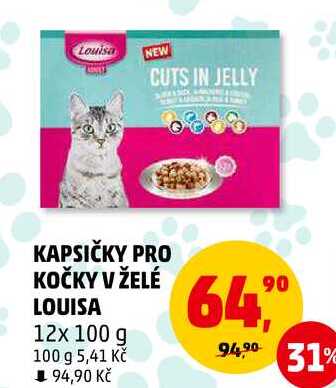 KAPSIČKY PRO KOČKY V ŽELÉ LOUISA, 12x 100 g