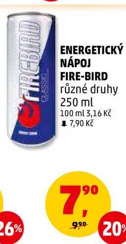 ENERGETICKÝ NÁPOJ FIRE-BIRD různé druhy, 250 ml 