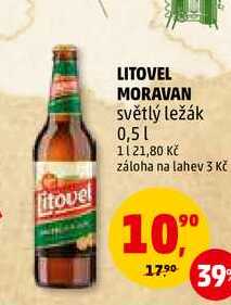 LITOVEL MORAVAN světlý ležák, 0,5 l