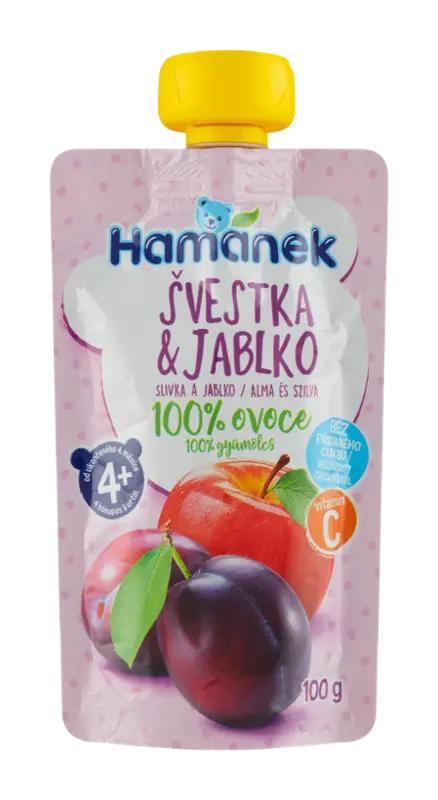 Hamánek Ovocná kapsička švestka & jablko, 100 g