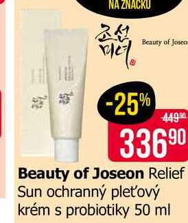 Beauty of Joseon Relief Sun ochranný pleťový krém s probiotiky 50 ml 