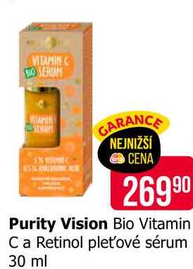 Purity Vision Bio Vitamin Ca Retinol pleťové sérum 30 ml 