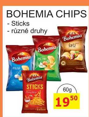 BOHEMIA CHIPS - Sticks - různé druhy 60g 